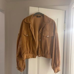 Tan Corduroy Cropped Jacket